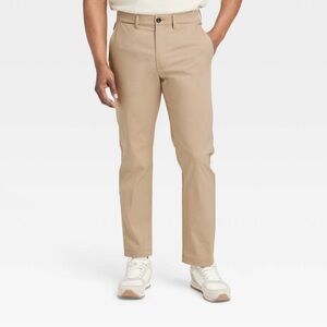 Men's Slim Fit Tech Chino Pants - Goodfellow & Co Khaki 40x34